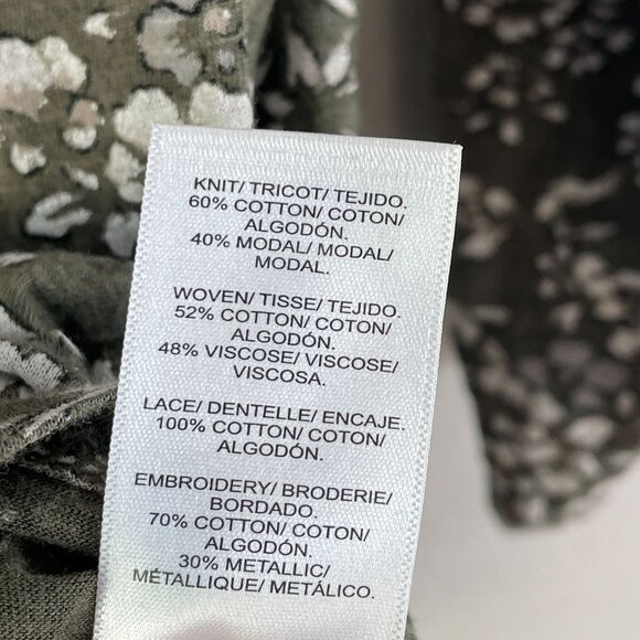 Lucky Brand Womens Plus 1X Floral Embroidered Blouse Boho Long Sleeve Shirt Top - Picture 4 of 10